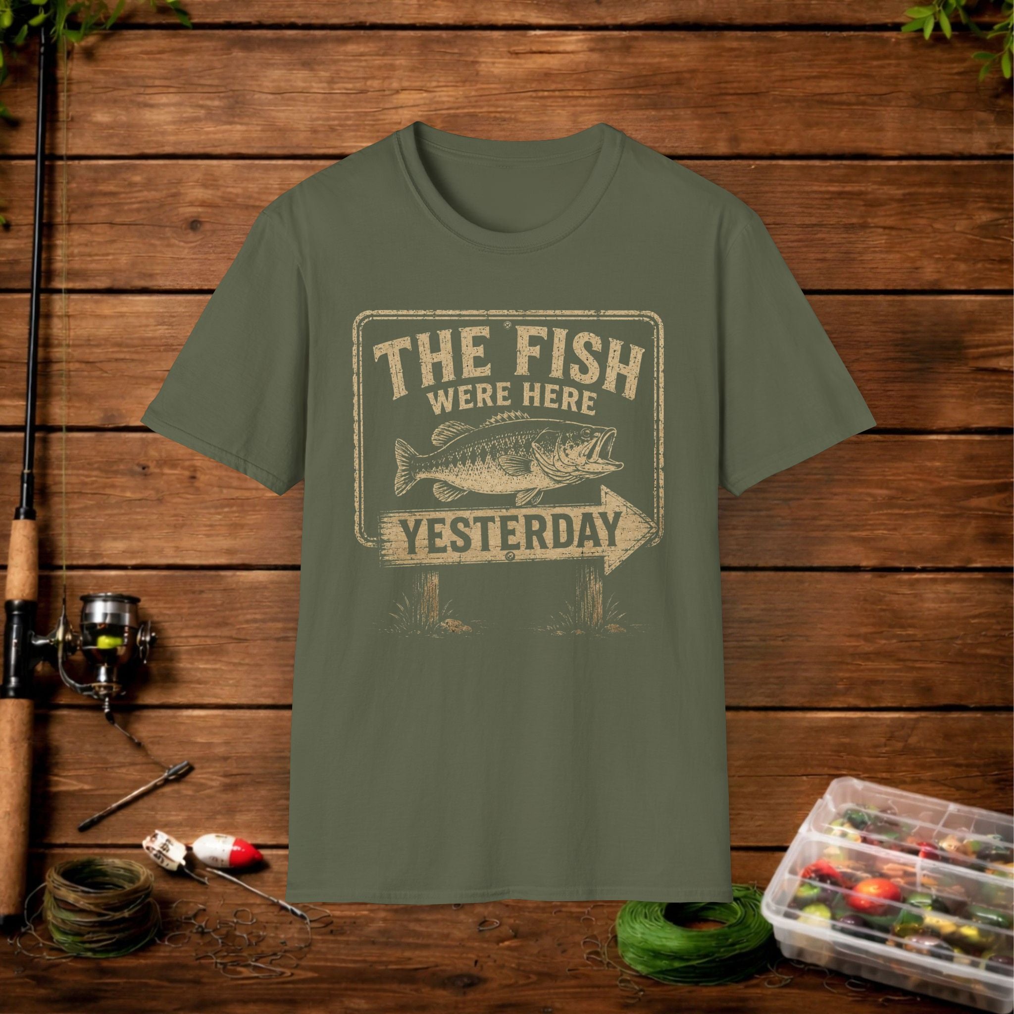 The Fish Were Here Yesterday T-Shirt — Vintage Fishing Tee for Anglers