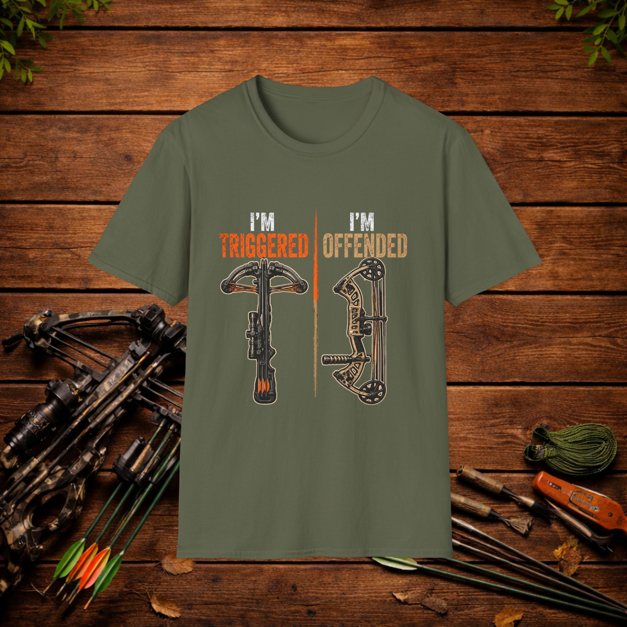 I'm Triggered, I'm Offended Crossbow T-Shirt – Funny Hunting Tee