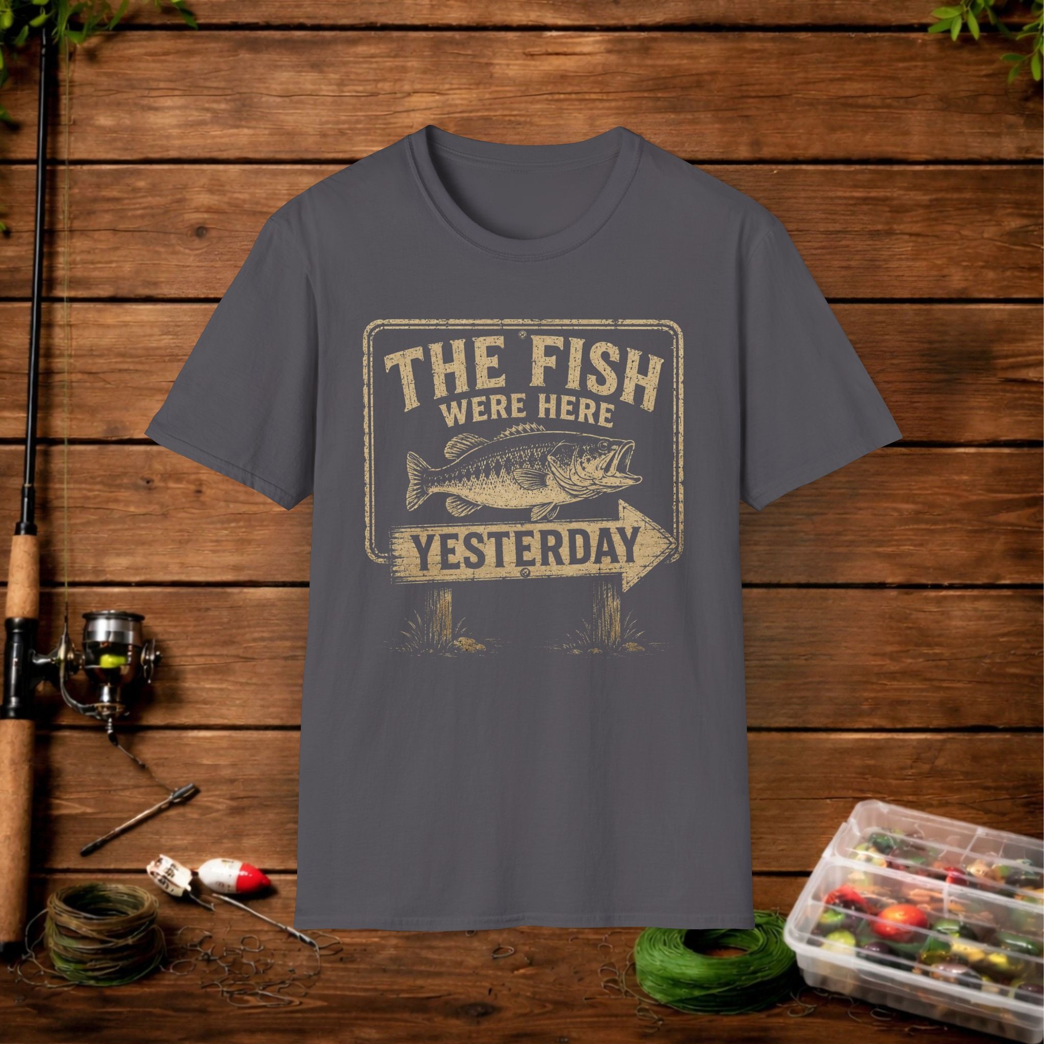 The Fish Were Here Yesterday T-Shirt — Vintage Fishing Tee for Anglers