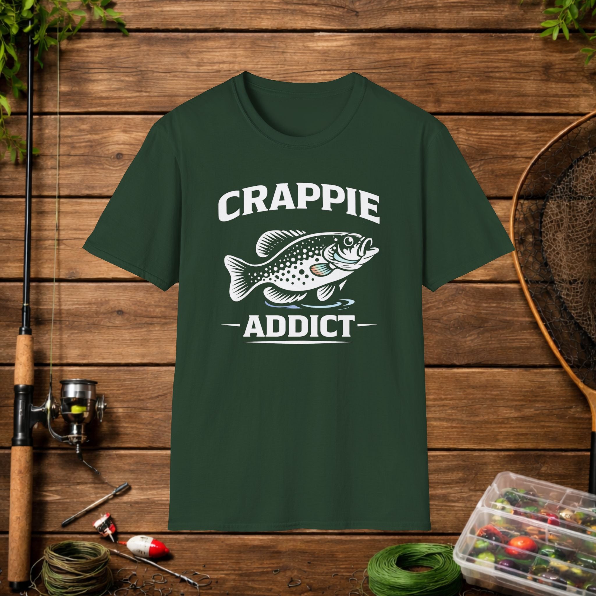 Crappie Addict Fishing T-Shirt – Crappie Angler Graphic Tee