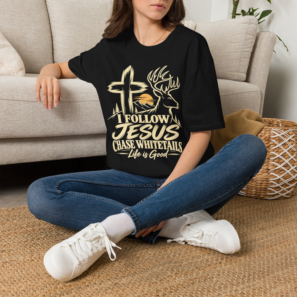 I Follow Jesus Chase Whitetails T-Shirt | Christian Hunting Shirt