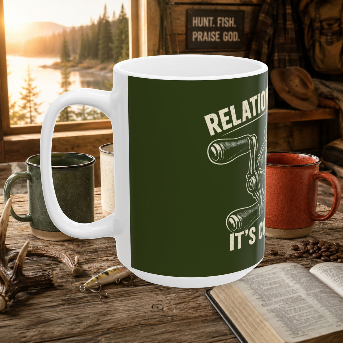 Relationship Status It's Complicated Fishing Coffee Mug – 15oz