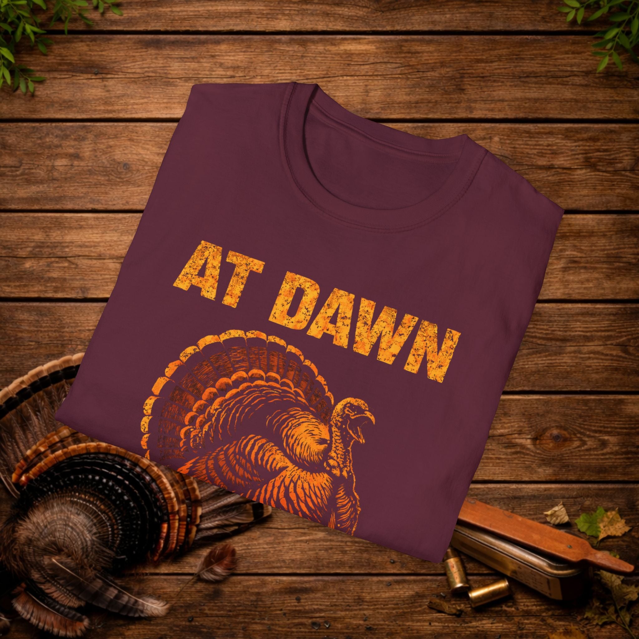 At Dawn We Strut Turkey Hunting Shirt – Vintage Gobbler Tee – Spring Turkey Season Hunting Apparel – Hunter Gift
