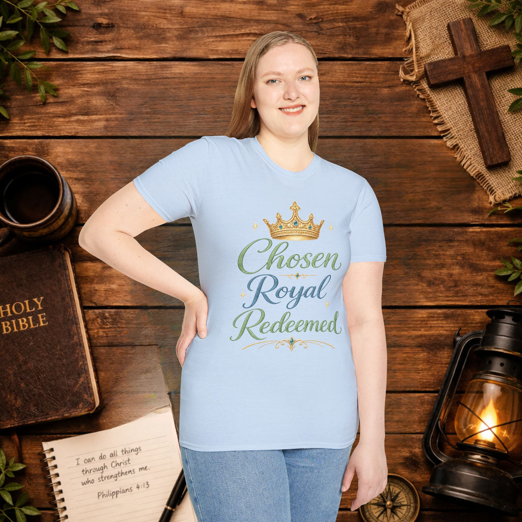 Chosen Royal Redeemed T-Shirt | Christian Faith Crown Tee