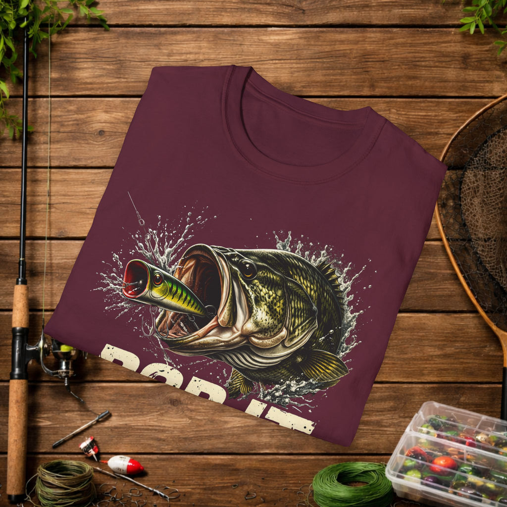 Pop It Bass Fishing Shirt – Topwater Popper Fishing Tee – Bass Strike Fishing Shirt – Topwater Angler Shirt