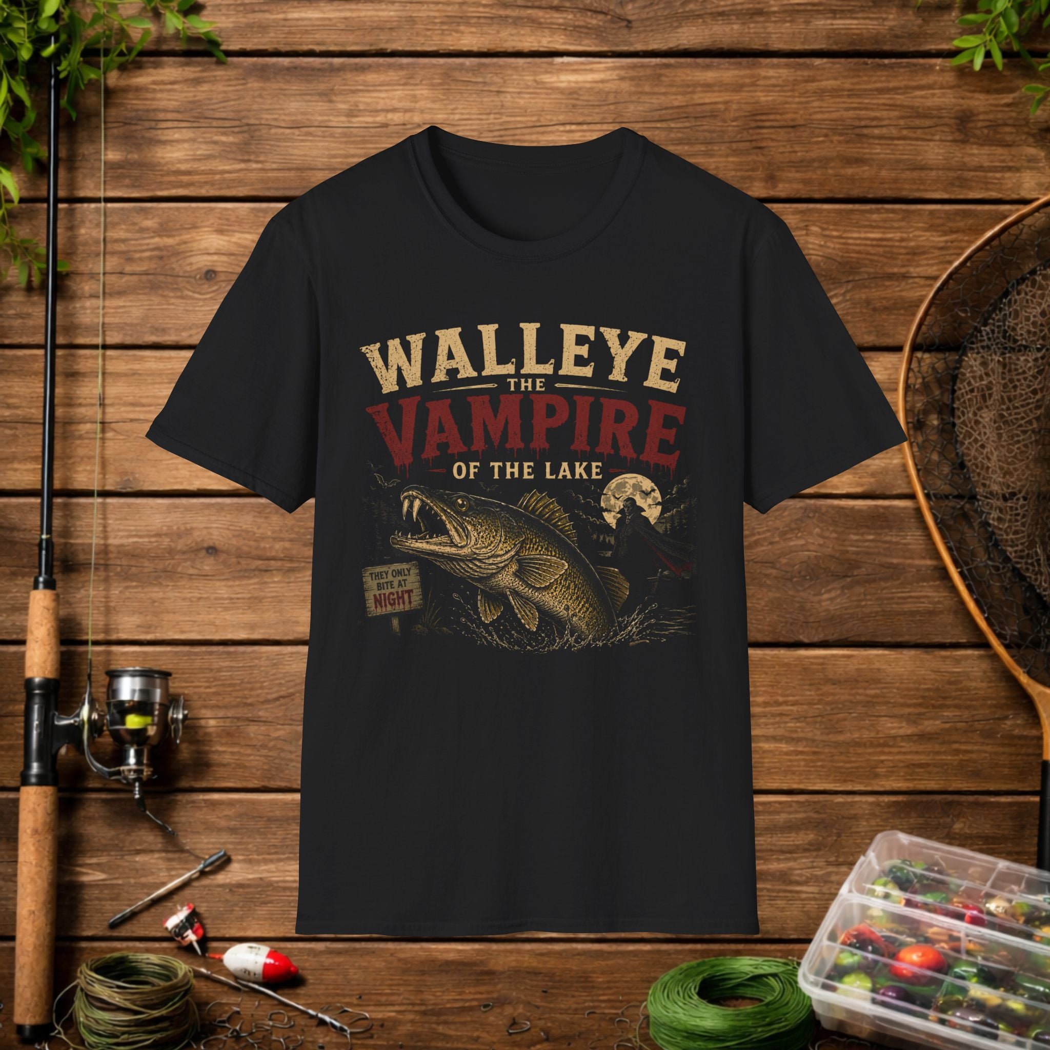 Walleye The Vampire of the Lake T-Shirt – Funny Fishing Shirt for Anglers
