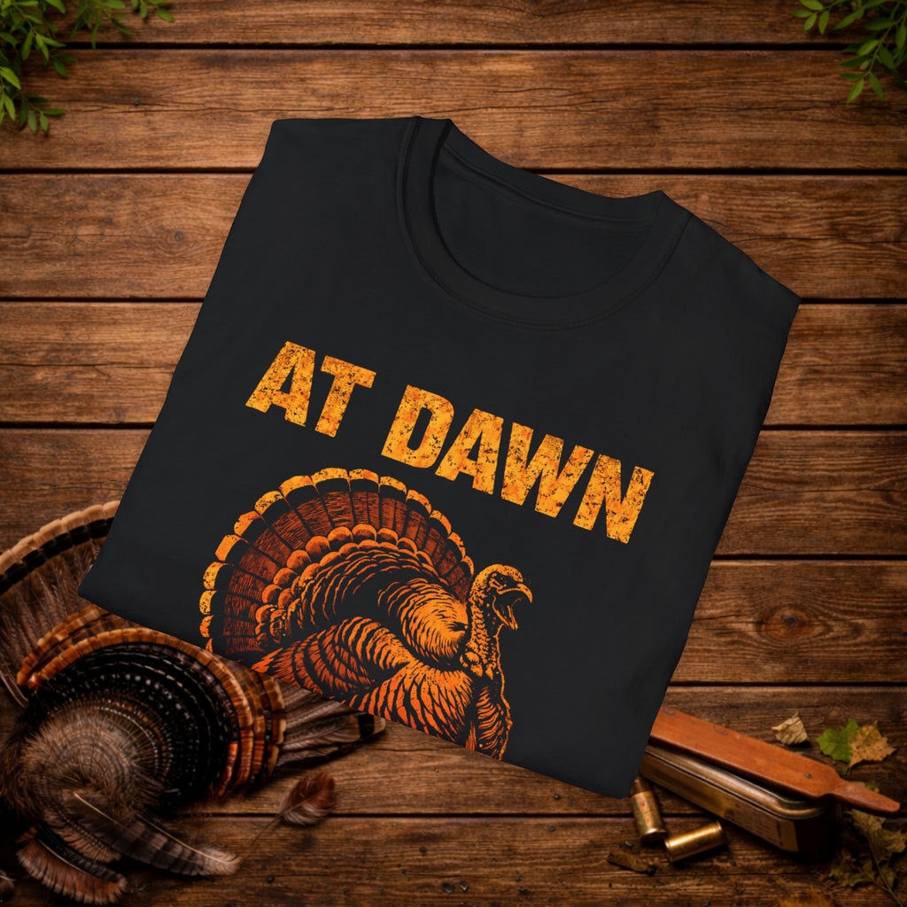 At Dawn We Strut Turkey Hunting Shirt – Vintage Gobbler Tee – Spring Turkey Season Hunting Apparel – Hunter Gift