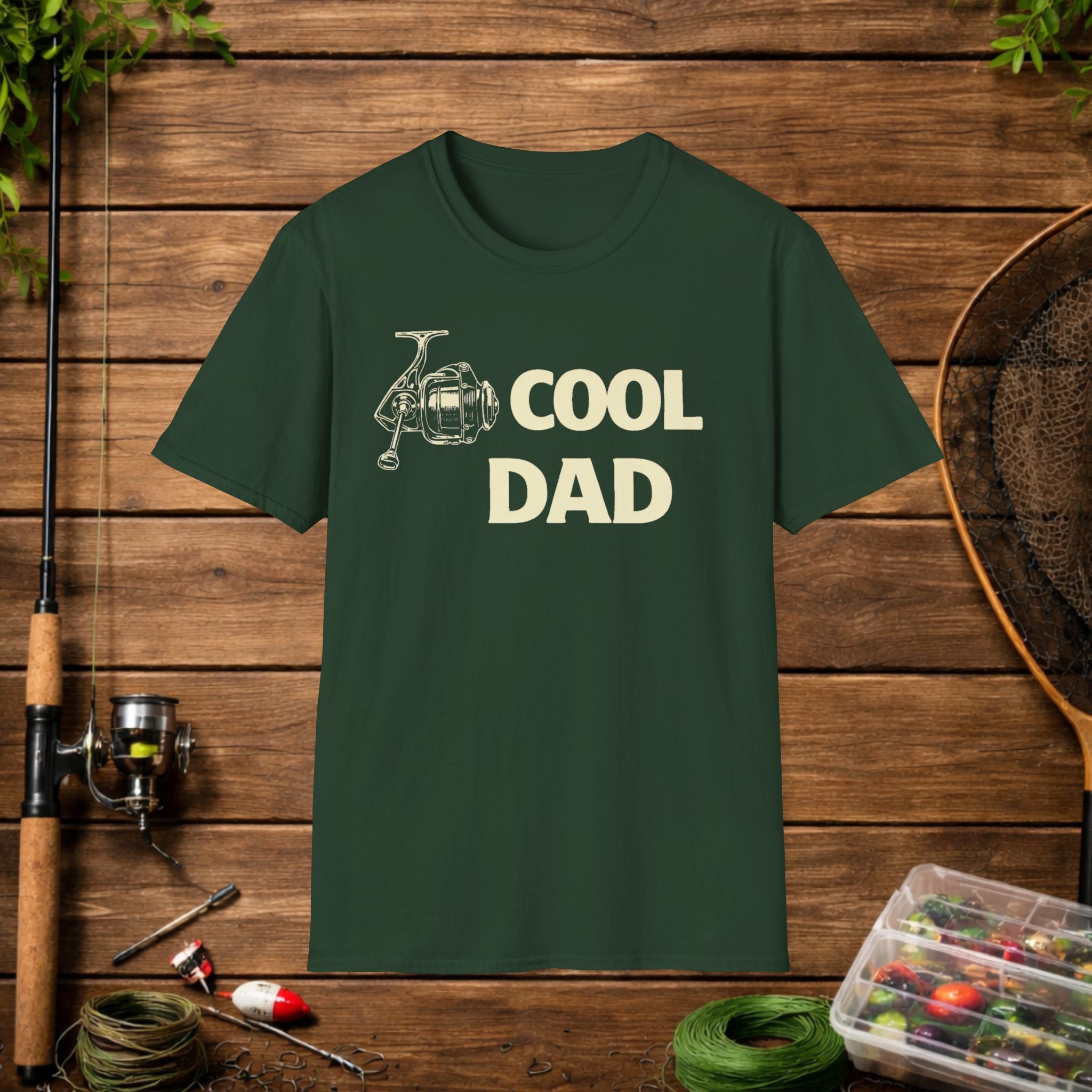 Cool Dad Fishing T-Shirt — Retro Fishing Reel Tee for Dad, Father’s Day Gift