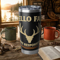 Hello Fall Deer Antlers 20oz Tumbler — Autumn Hunting Travel Mug