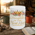 Daughter of the Most High Ceramic Mug | Floral Crown Christian Coffee Cup
