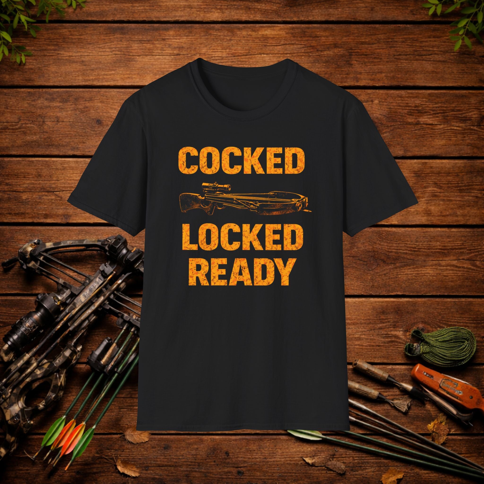 Cocked Locked Ready Crossbow Hunting Shirt – Deer Hunter Tee – Bowhunter Apparel – Hunting Season Shirt