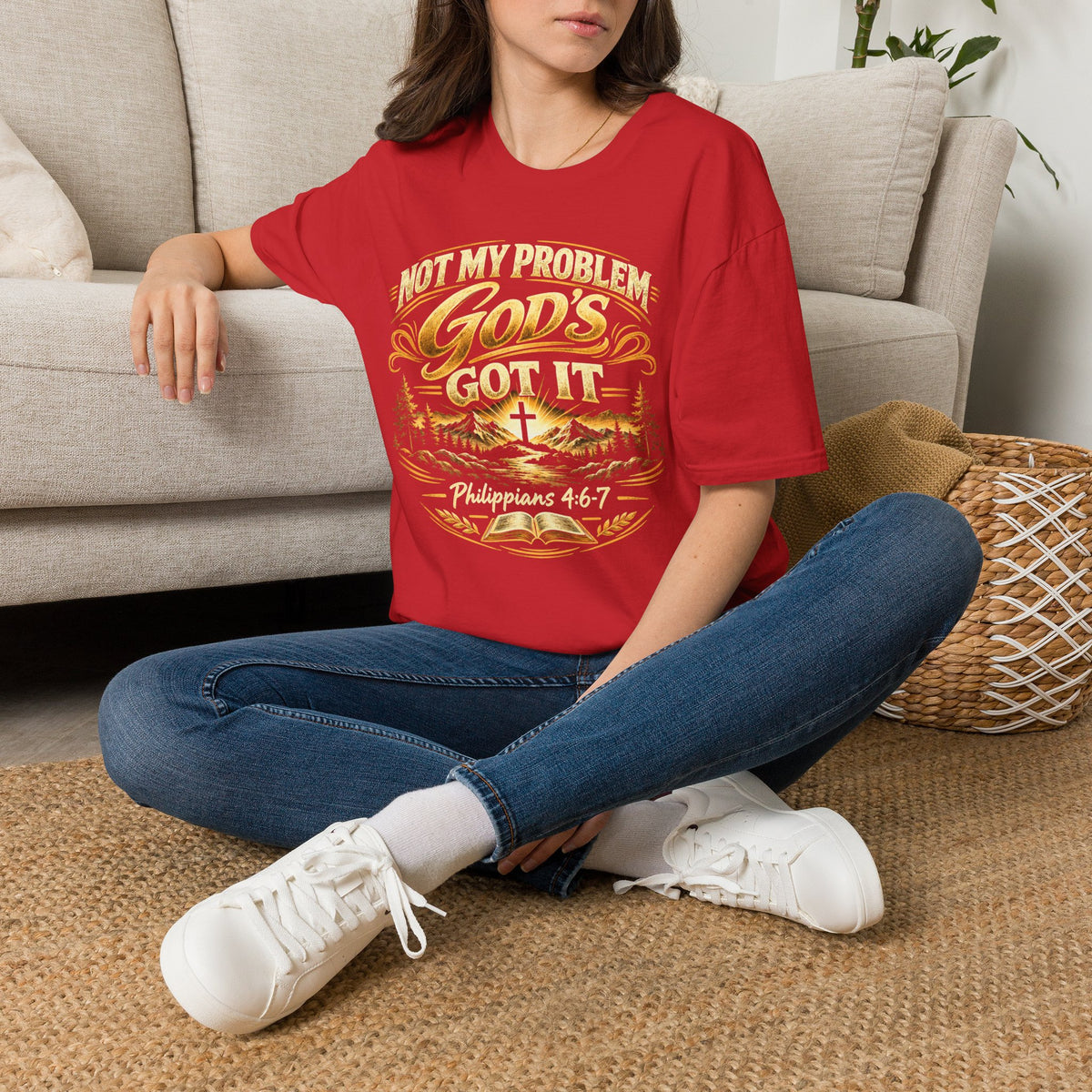 Not My Problem God’s Got It T-Shirt — Philippians 4:7 Christian Tee