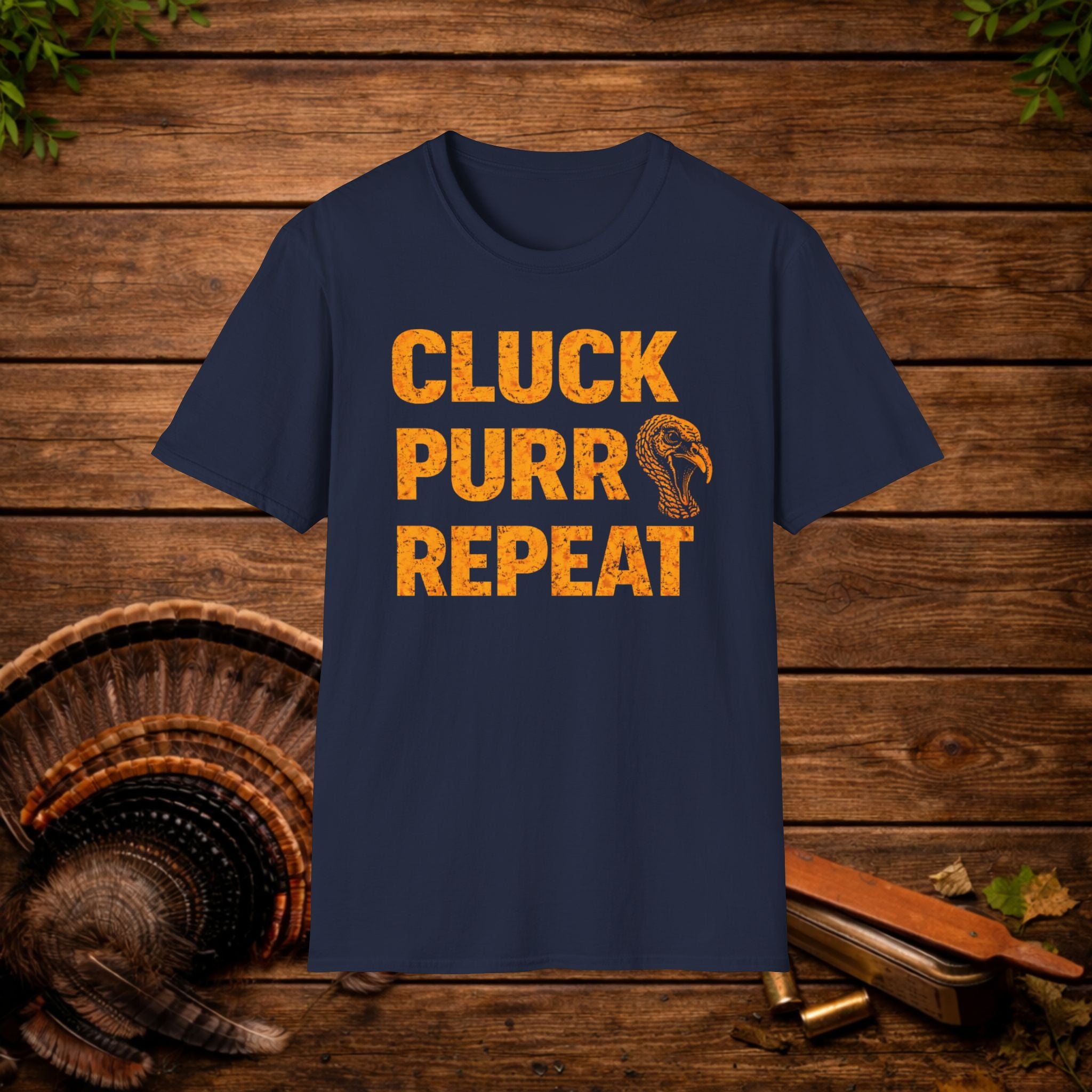 Cluck Purr Repeat Turkey Hunting Shirt – Turkey Calling Tee – Spring Turkey Season Hunter Shirt – Gobbler Hunting Apparel