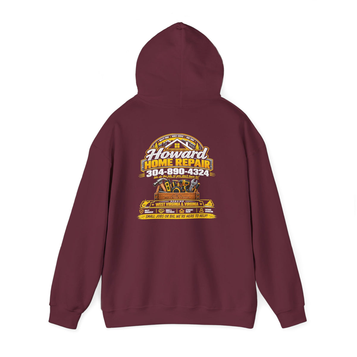 Home Repair Crew Hoodie — Retro Tools Graphic Sweatshirt