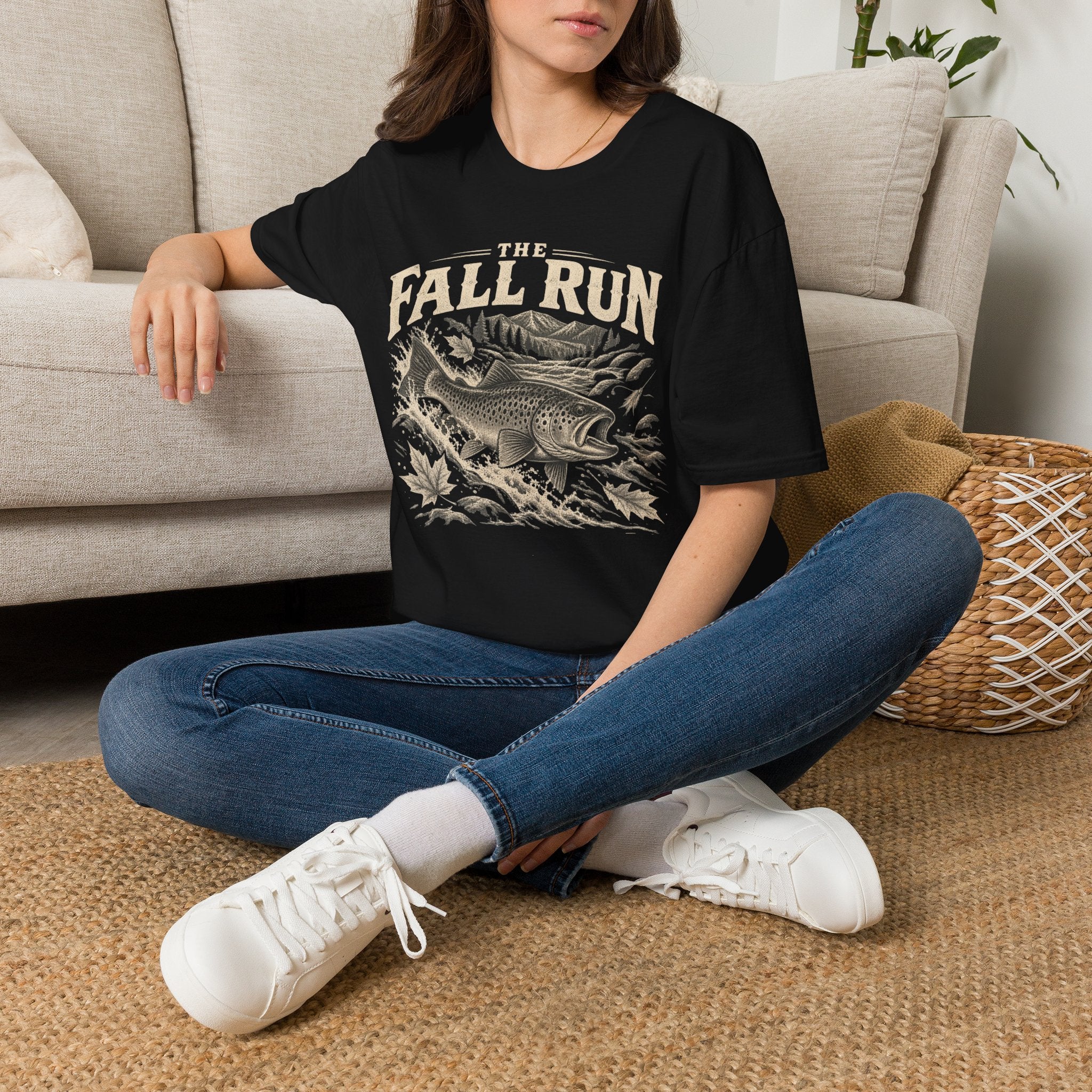 The Fall Run Fishing T-Shirt — Vintage Trout Design