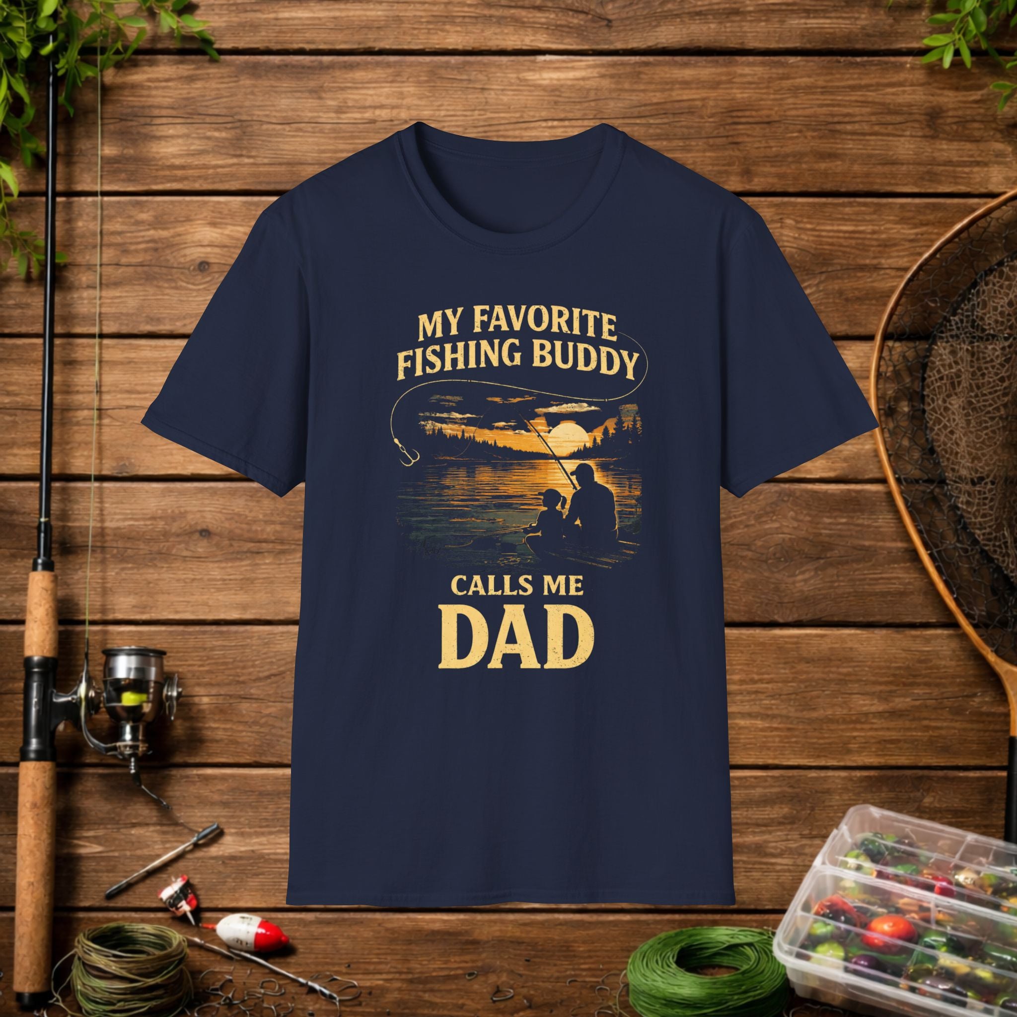 Fishing Buddy Dad T-Shirt – “My Favorite Fishing Buddy Calls Me Dad” Fathers Day Tee
