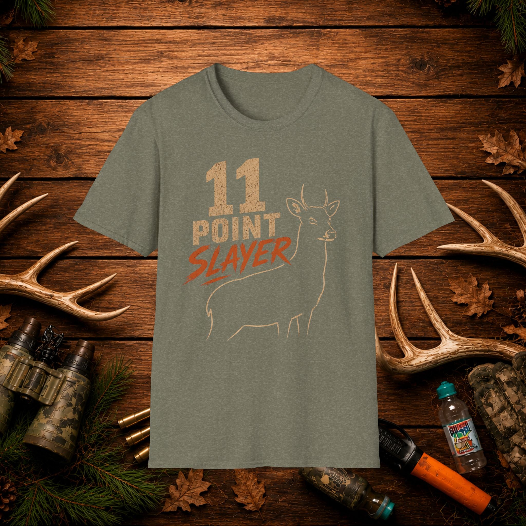11 Point Slayer Deer T-Shirt — Hunting Buck Hunter Graphic Tee