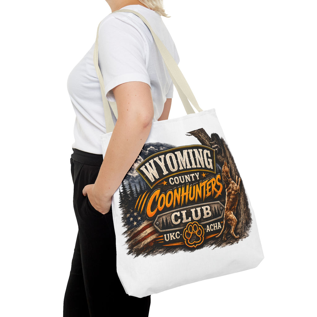 Coonhunters Club Wyoming Tote Bag — Vintage Hunting Patch Design