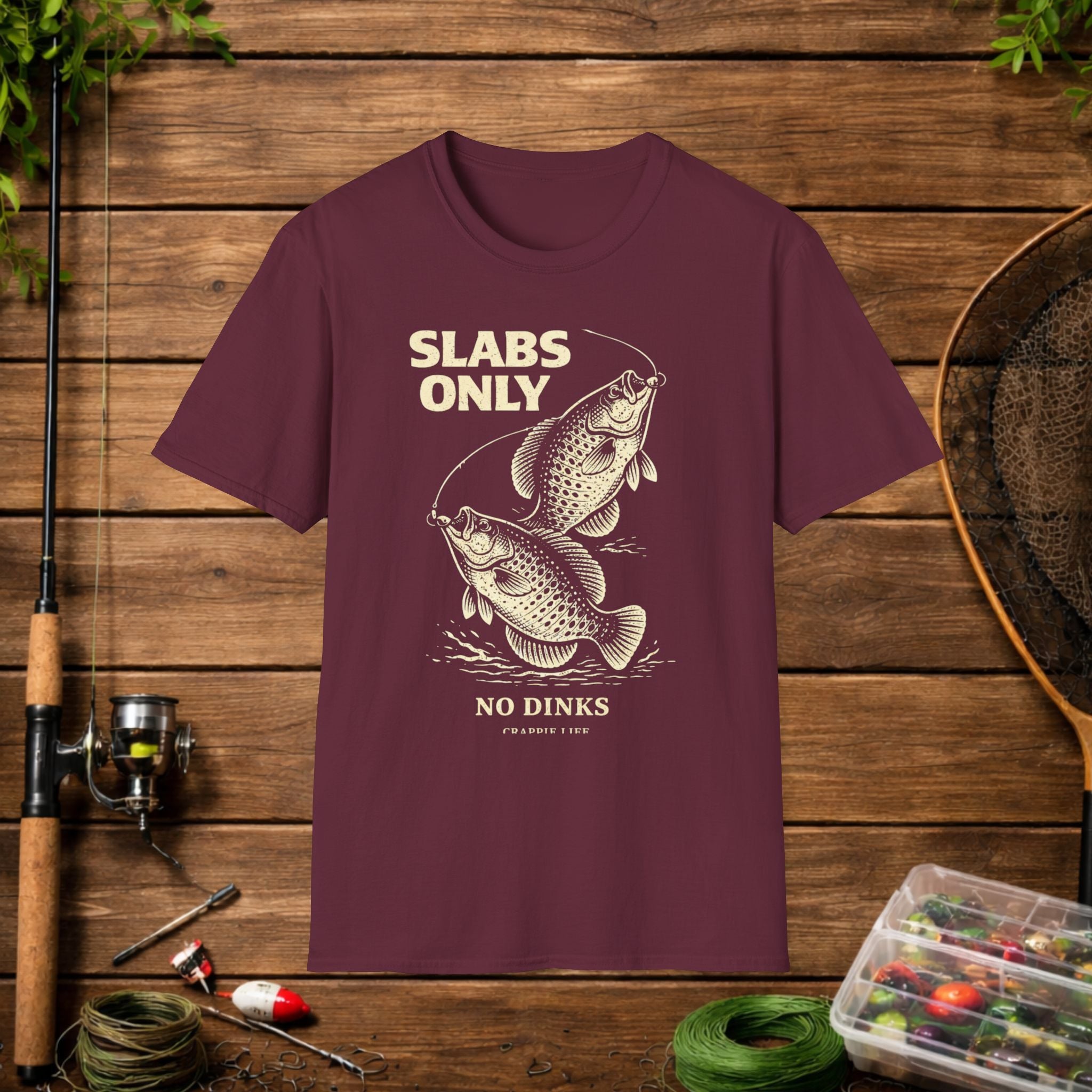 Slabs Only Crappie Fishing Shirt – Crappie Life Tee – No Dinks Funny Fishing Shirt – Crappie Angler Gift