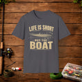 Boat T‑Shirt — "Life Is Short, Buy The Boat" Vintage Fishing Tee