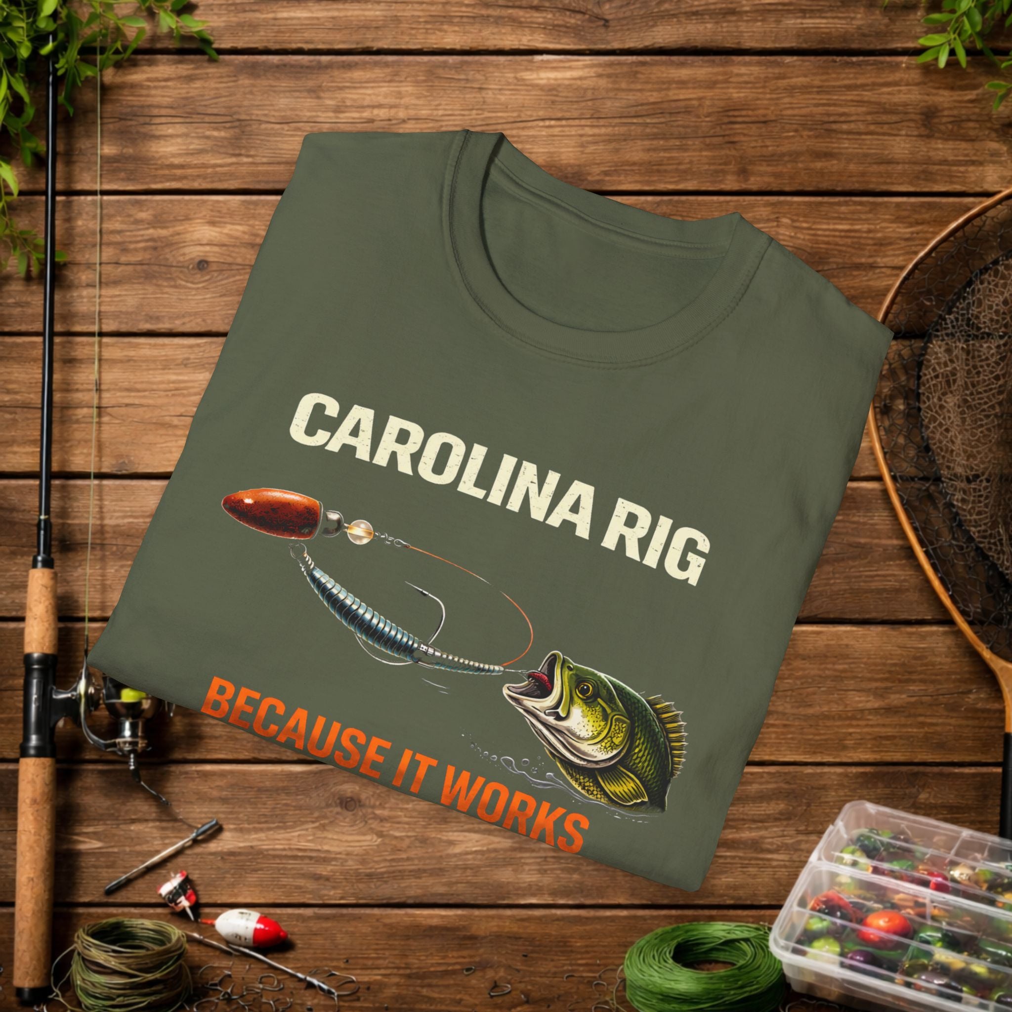 Carolina Rig Shirt – Because It Works Fishing Tee – Bass Fishing Rig Shirt – Funny Fishing Shirt for Anglers