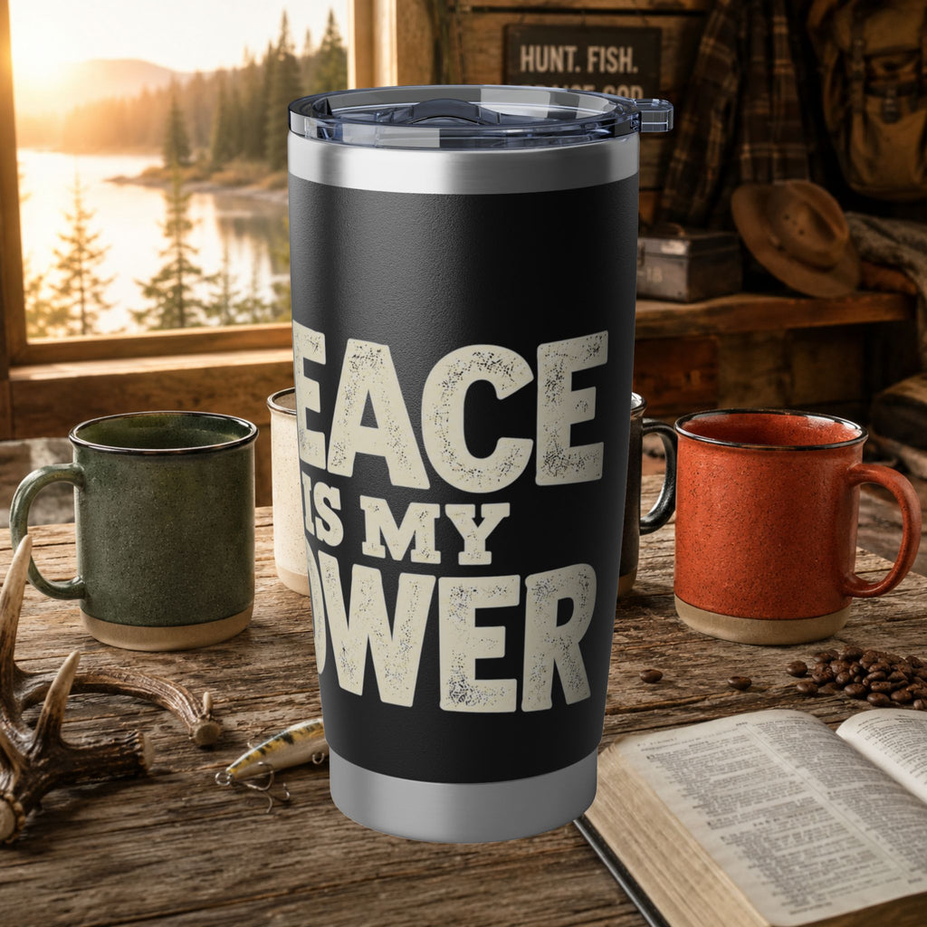 20oz Tumbler — "Peace Is Power" Insulated Travel Cup