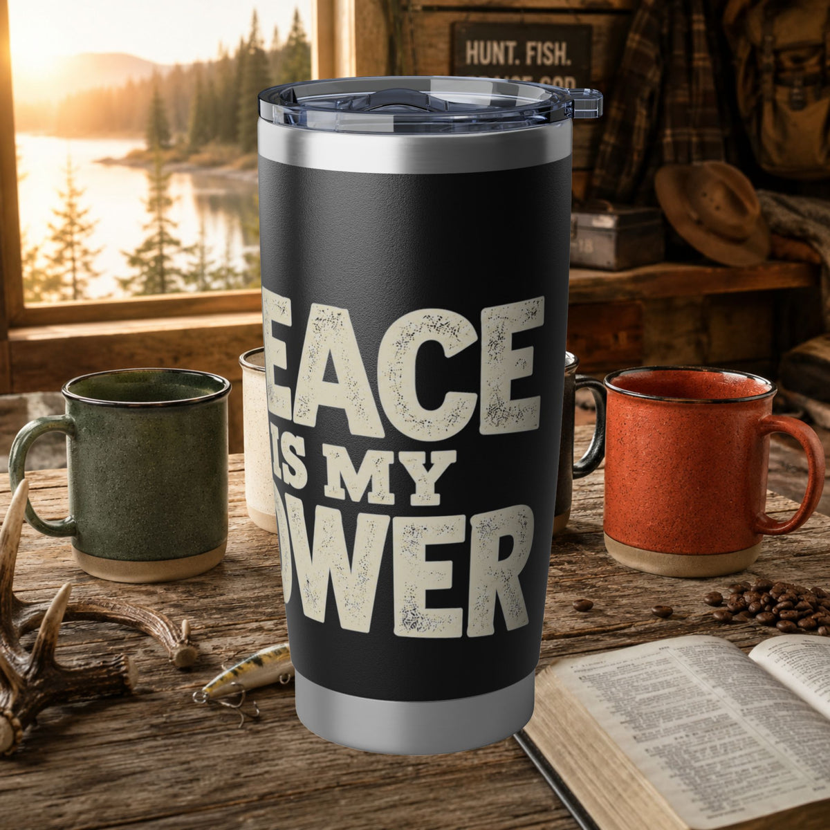 20oz Tumbler — "Peace Is Power" Insulated Travel Cup