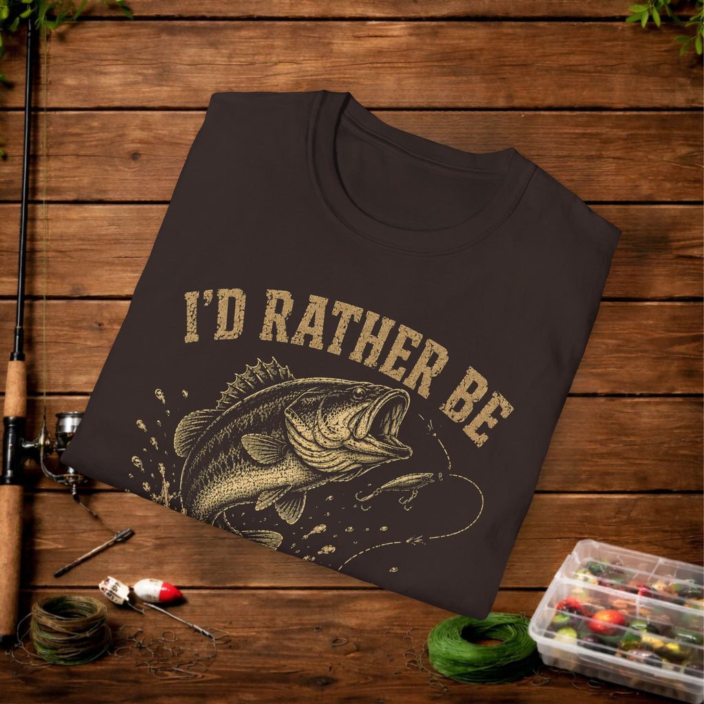 Fishing T-Shirt — "I'd Rather Be Missing Fish" Vintage Bass Graphic Tee