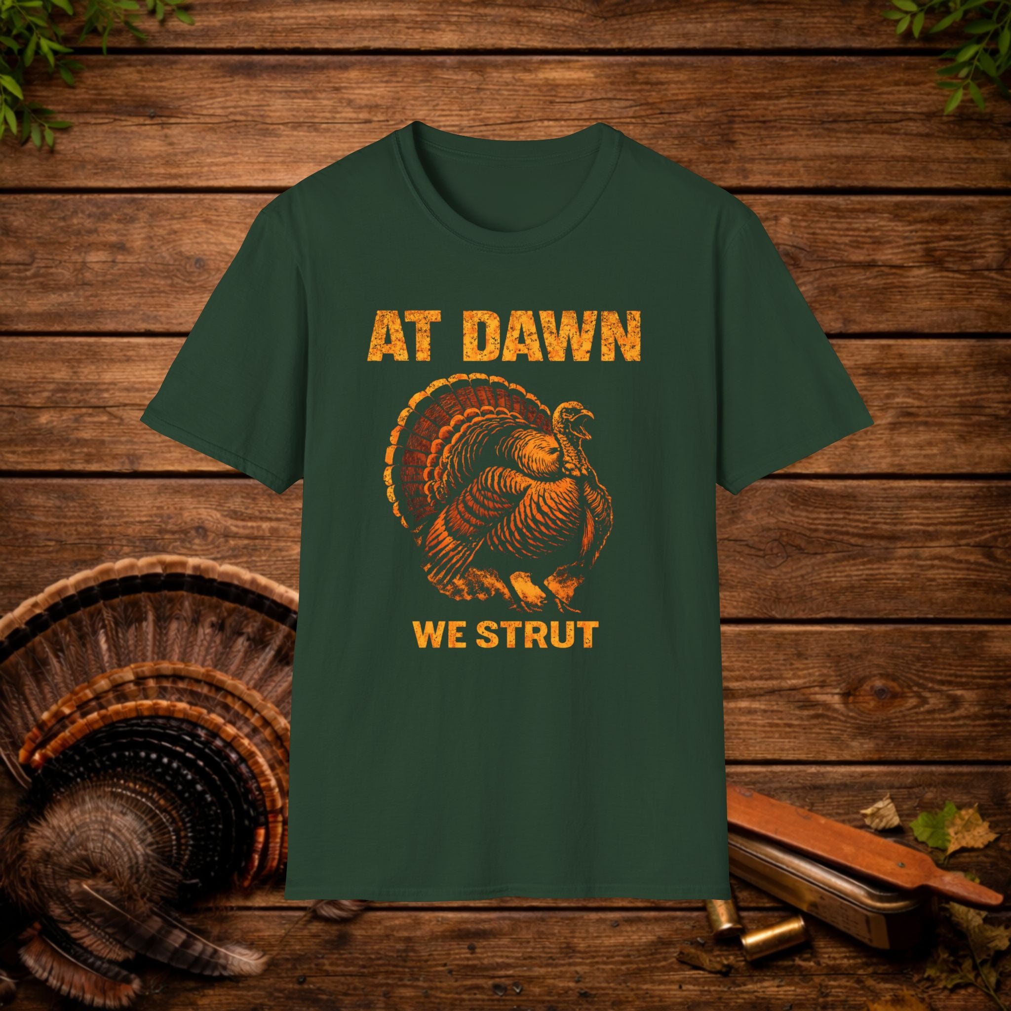 At Dawn We Strut Turkey Hunting Shirt – Vintage Gobbler Tee – Spring Turkey Season Hunting Apparel – Hunter Gift