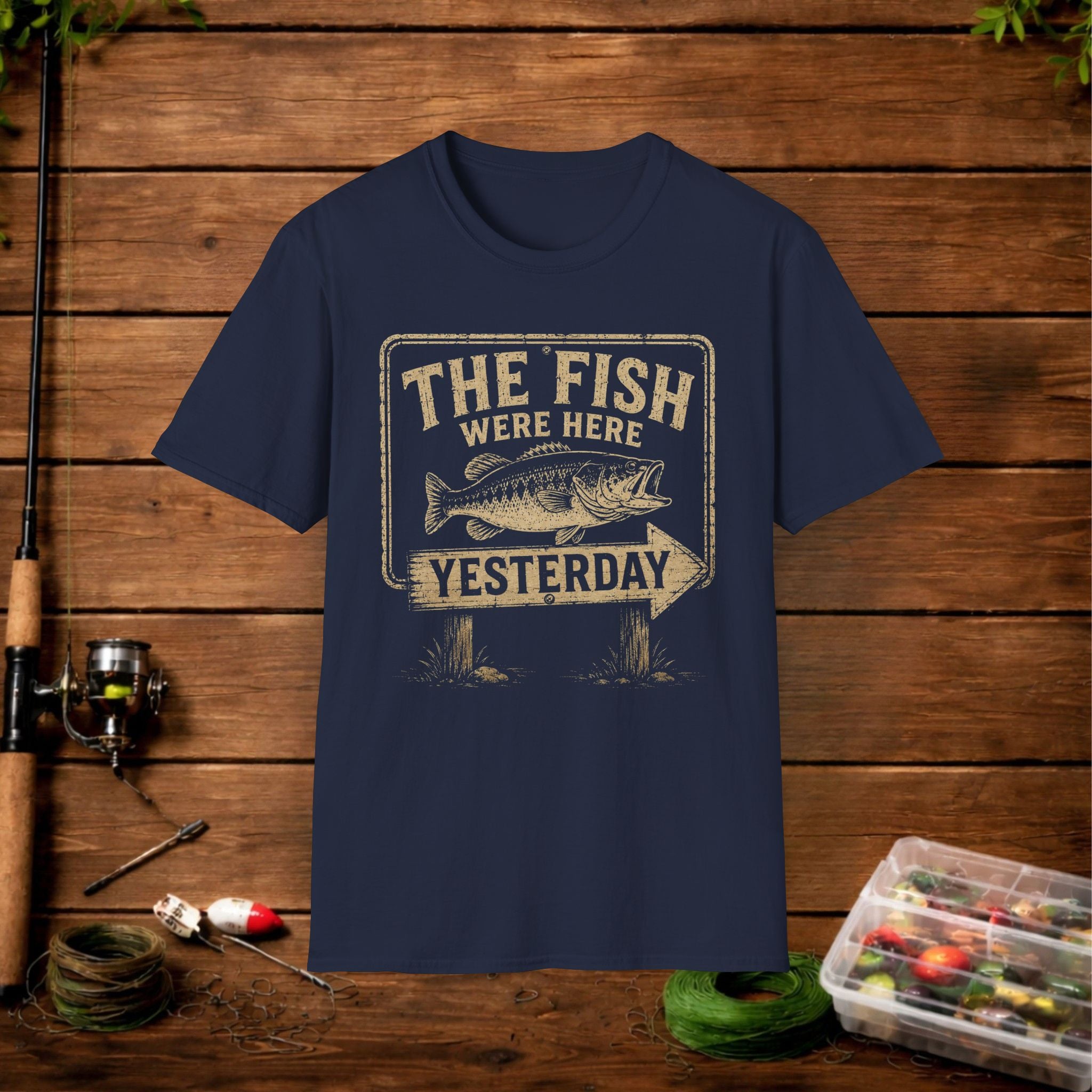 The Fish Were Here Yesterday T-Shirt — Vintage Fishing Tee for Anglers