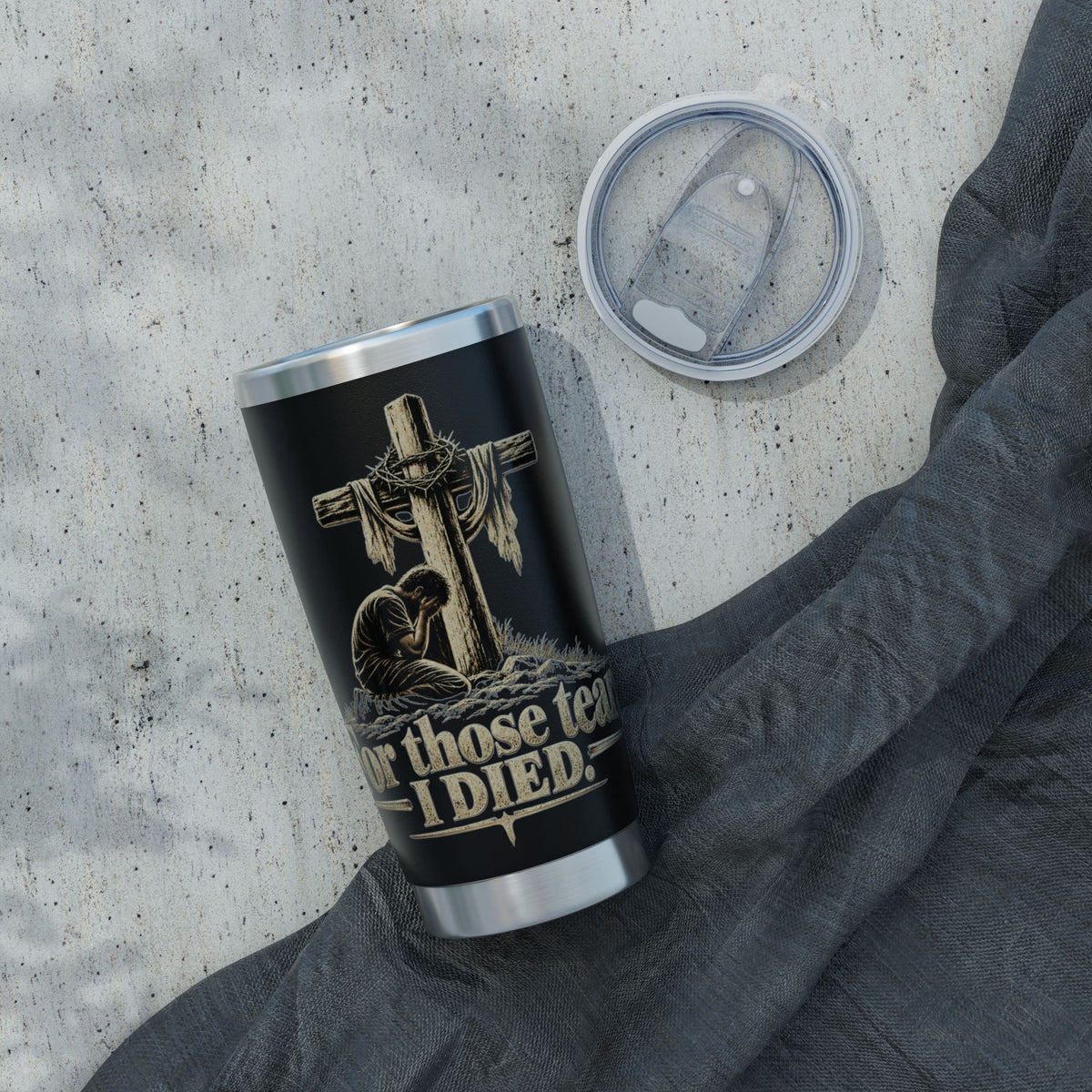 For Those Tears I Died Christian Cross Tumbler, 20oz