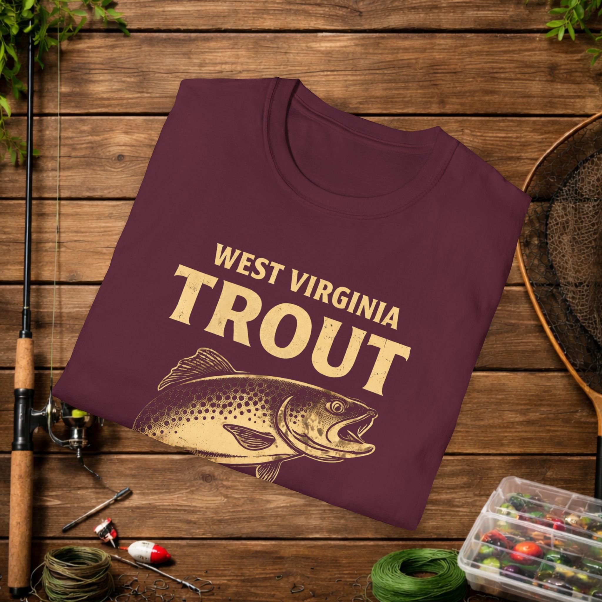 West Virginia Trout Slayer Shirt – Appalachian Fishing Tee – WV Trout Angler Design