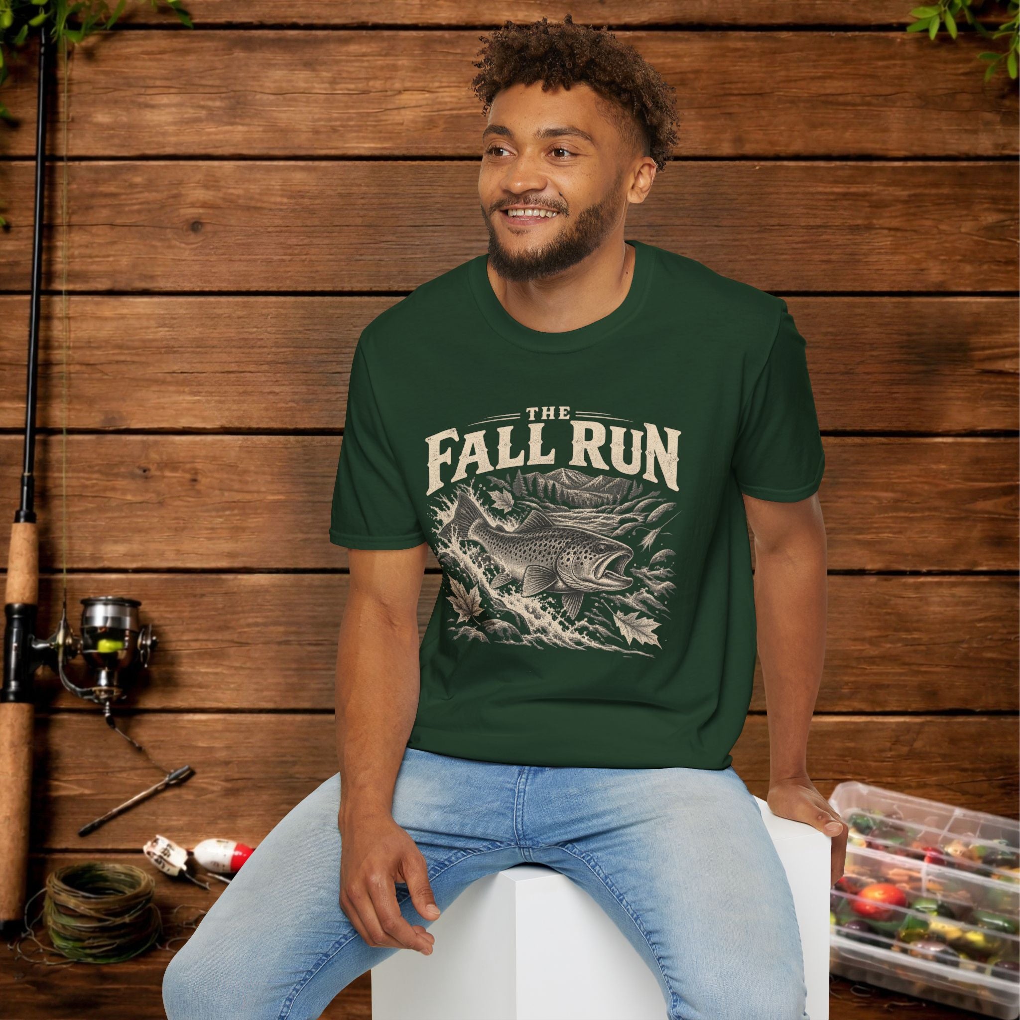 The Fall Run Fishing T-Shirt — Vintage Trout Design