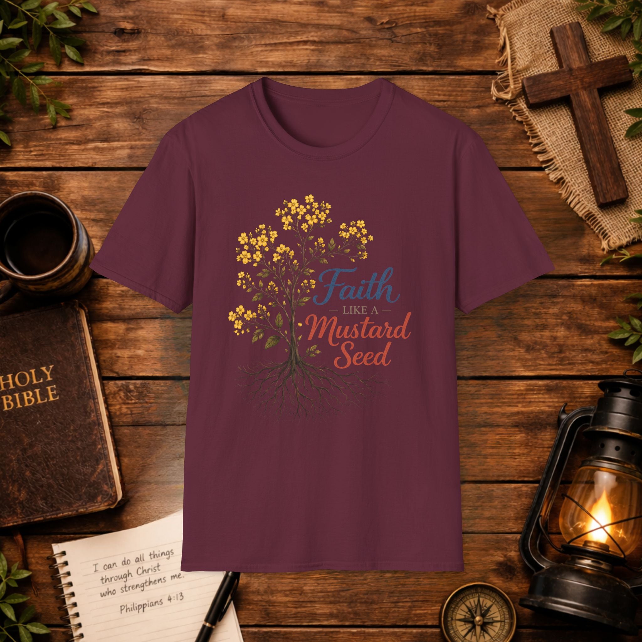 Faith Like a Mustard Seed T-Shirt — Christian Inspirational Tee