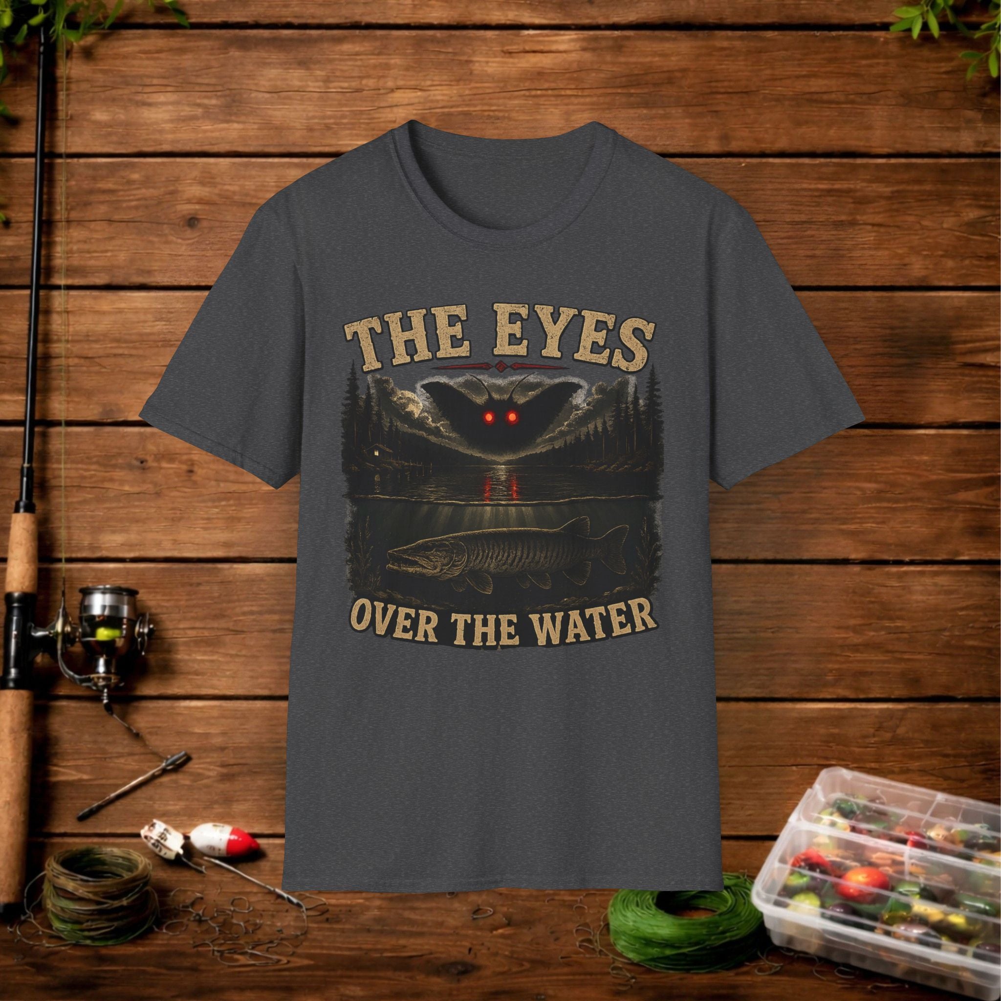 Graphic T-Shirt — "The Eyes Over the Water" Red-Eyed MothMan Tee