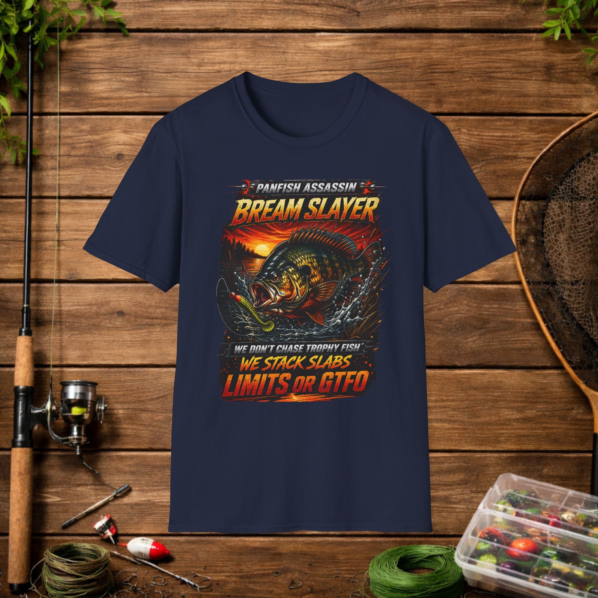 Bream Slayer Fishing Shirt – Panfish Assassin Tee – Funny Bream Fishing Shirt – Bluegill Angler Gift