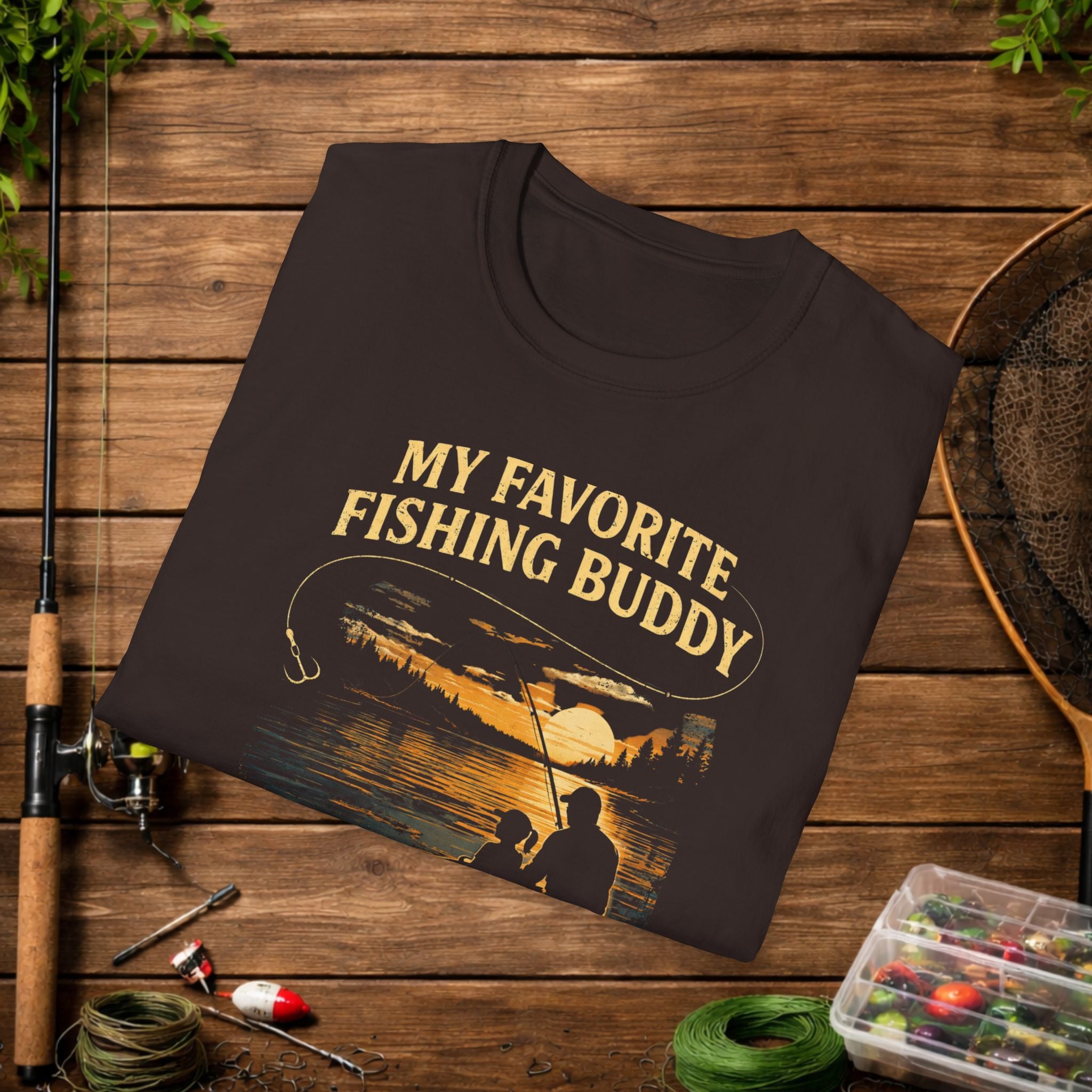 Fishing Buddy Dad T-Shirt – “My Favorite Fishing Buddy Calls Me Dad” Fathers Day Tee