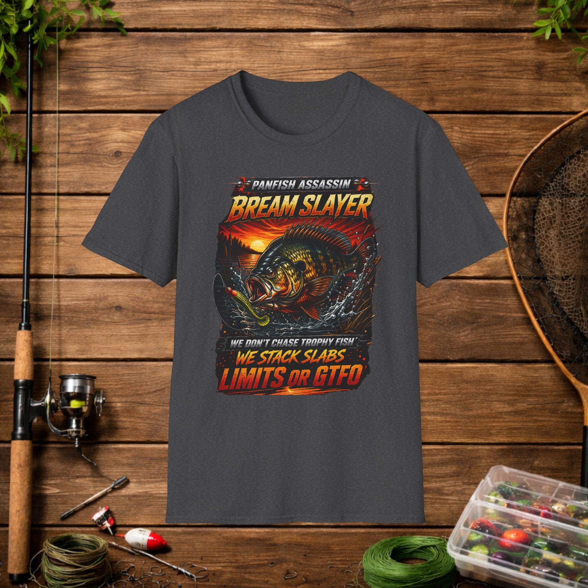 Bream Slayer Fishing Shirt – Panfish Assassin Tee – Funny Bream Fishing Shirt – Bluegill Angler Gift