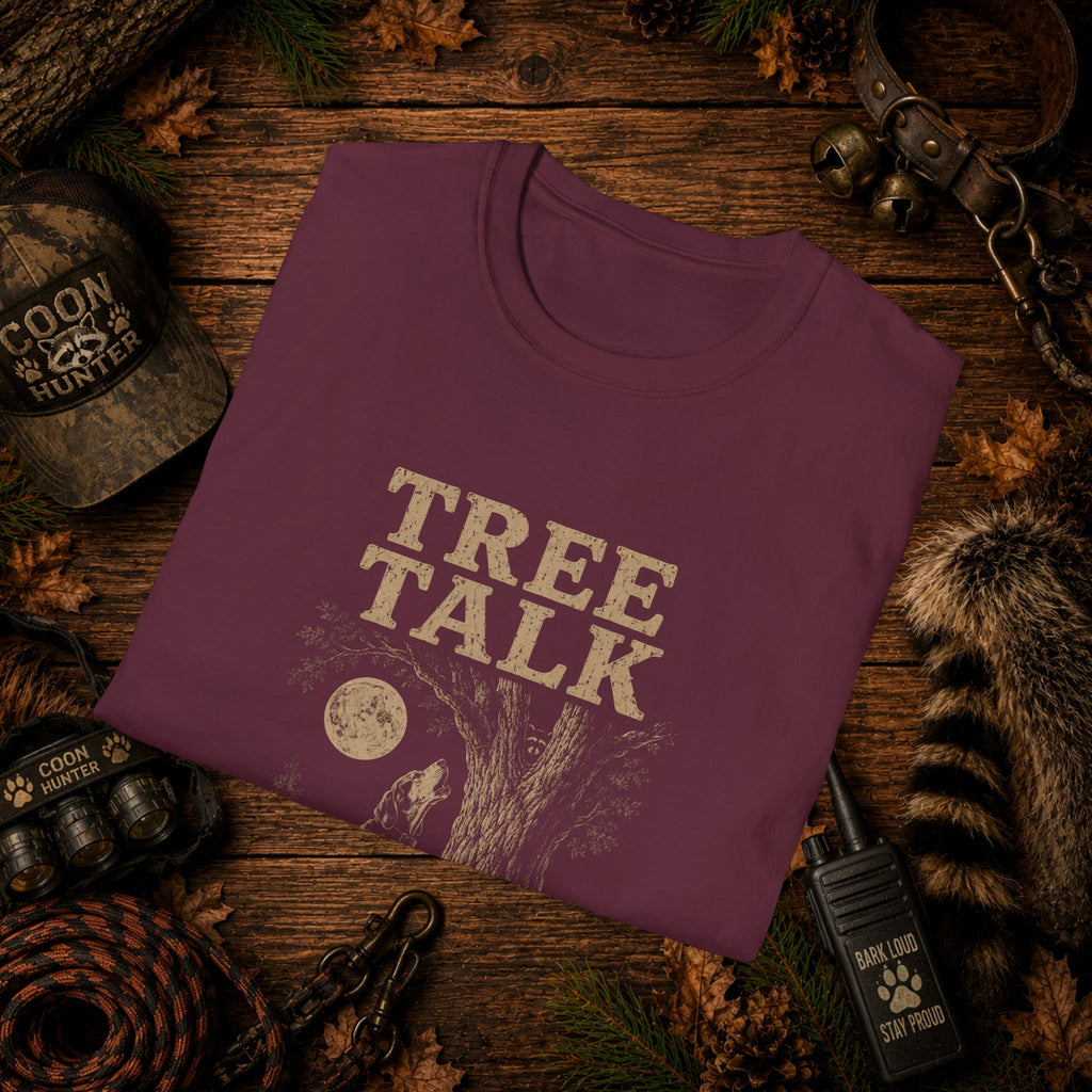 Tree Talk Coon Hunting T-Shirt | "He's Up There" Houndsman Tee | Wild Wonderful Wear