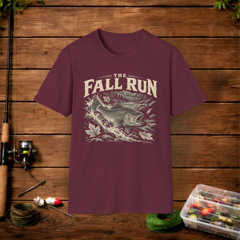 The Fall Run Fishing T-Shirt — Vintage Trout Design