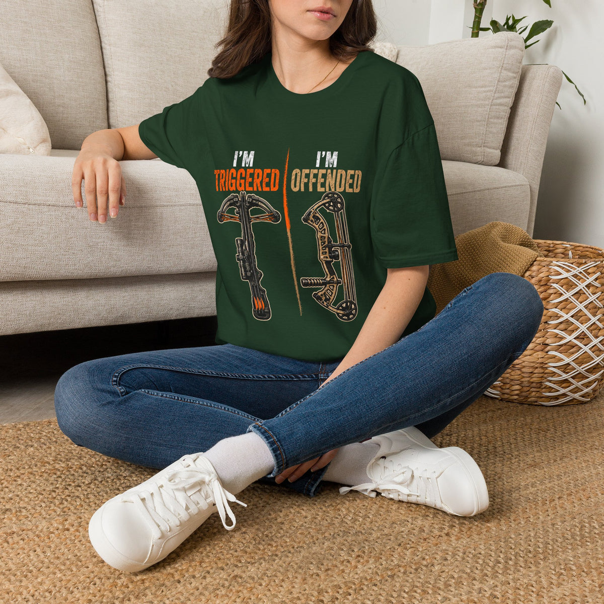I'm Triggered, I'm Offended Crossbow T-Shirt – Funny Hunting Tee