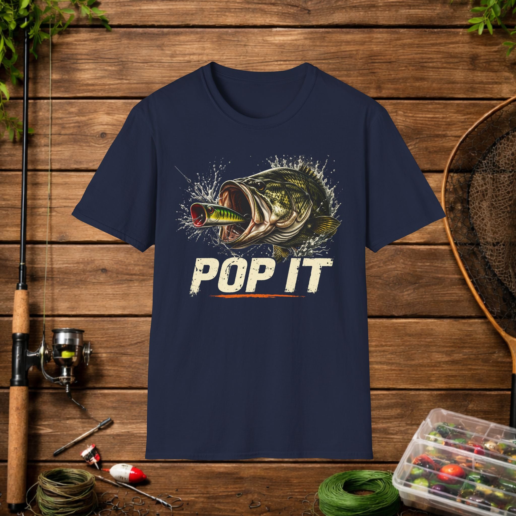 Pop It Bass Fishing Shirt – Topwater Popper Fishing Tee – Bass Strike Fishing Shirt – Topwater Angler Shirt