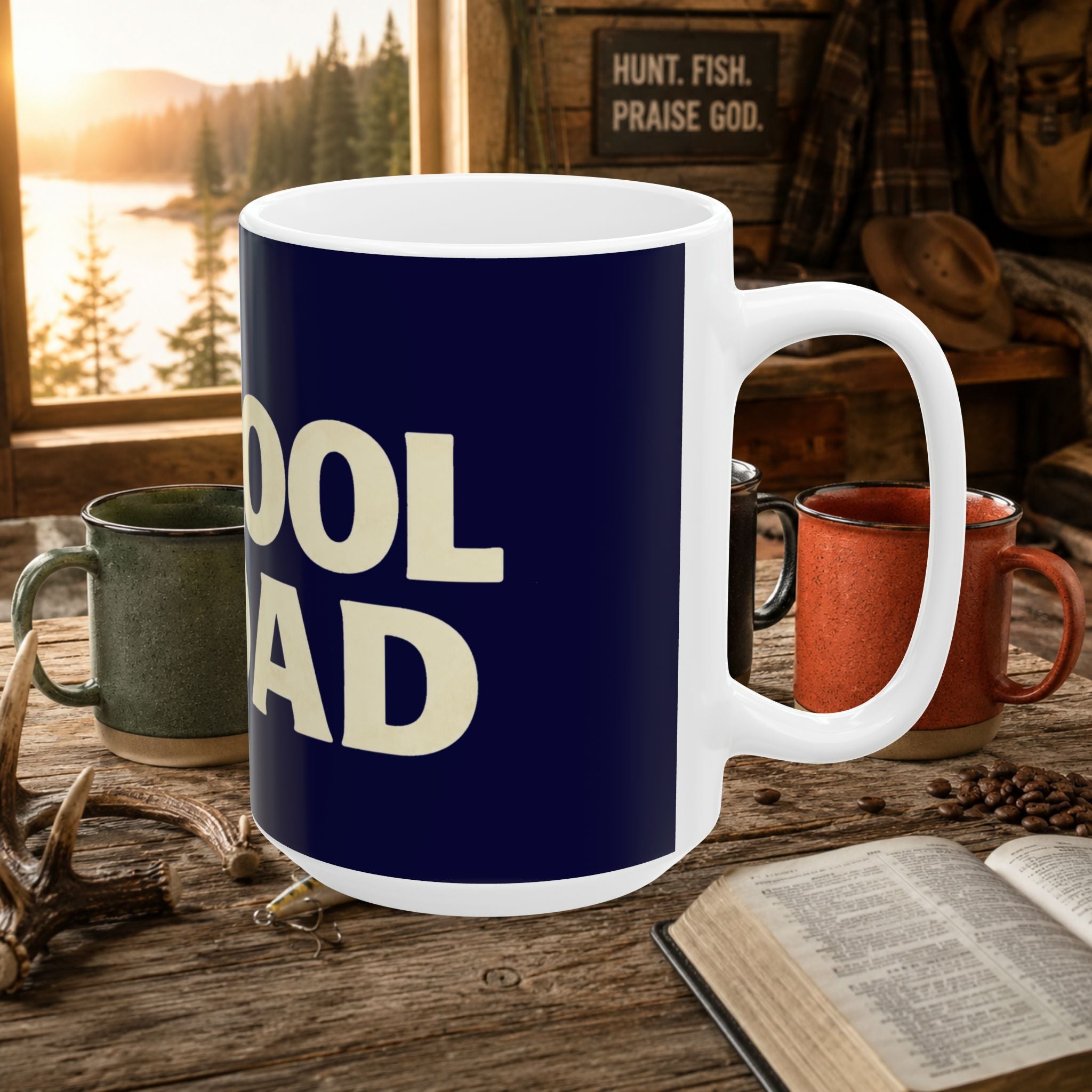 Cool Dad Ceramic Coffee Mug – Funny Father’s Day Gift for Fishing Dads | 11oz & 15oz
