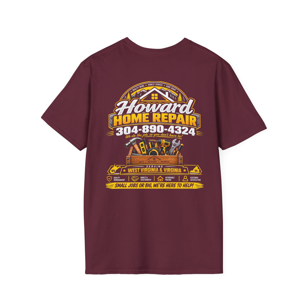 Home Repair Logo T‑Shirt — Howard Home Repair Branded Tee with Phone Number