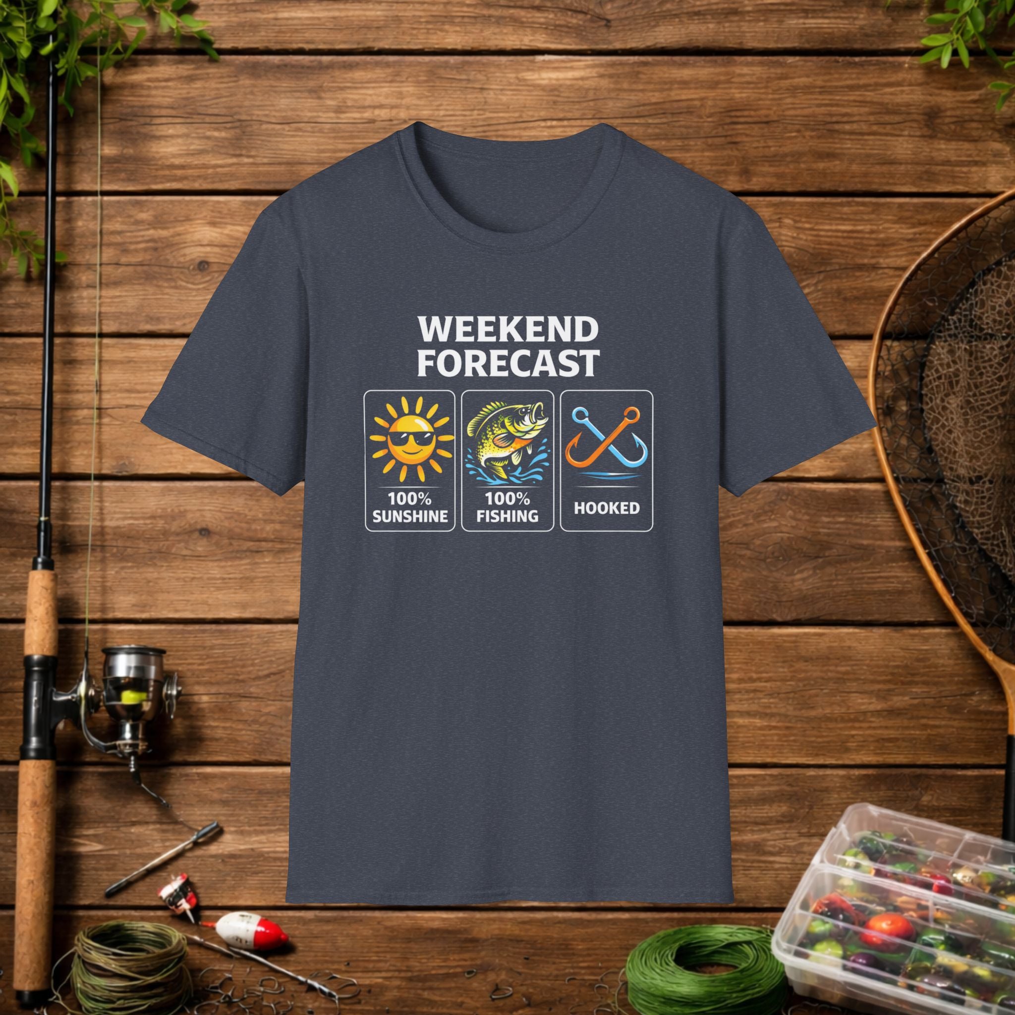 Weekend Forecast Fishing Shirt – Funny Fishing Weather Graphic Tee