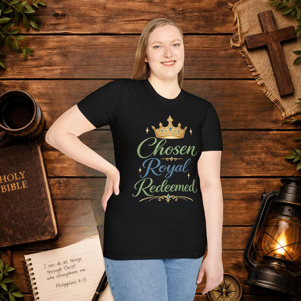 Chosen Royal Redeemed T-Shirt | Christian Faith Crown Tee