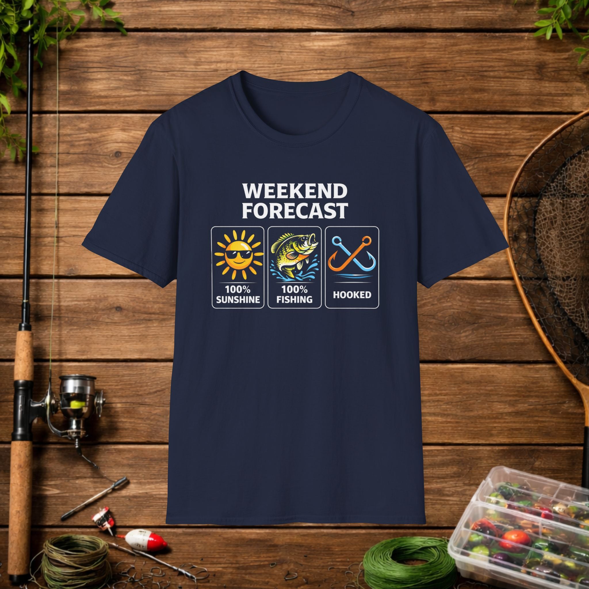 Weekend Forecast Fishing Shirt – Funny Fishing Weather Graphic Tee