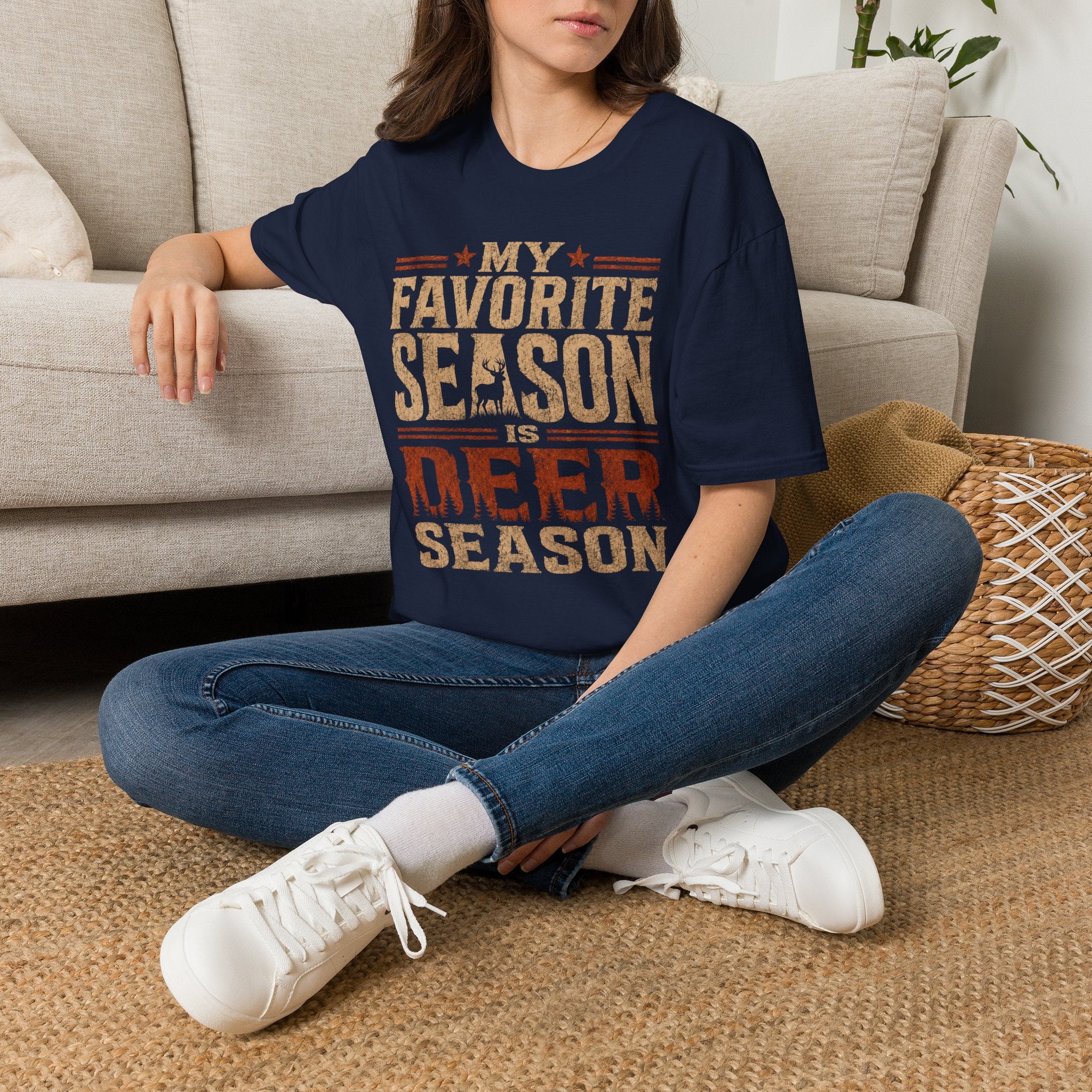 Deer Season T‑Shirt — "My Favorite Season Is Deer Season" Rustic Hunting Tee
