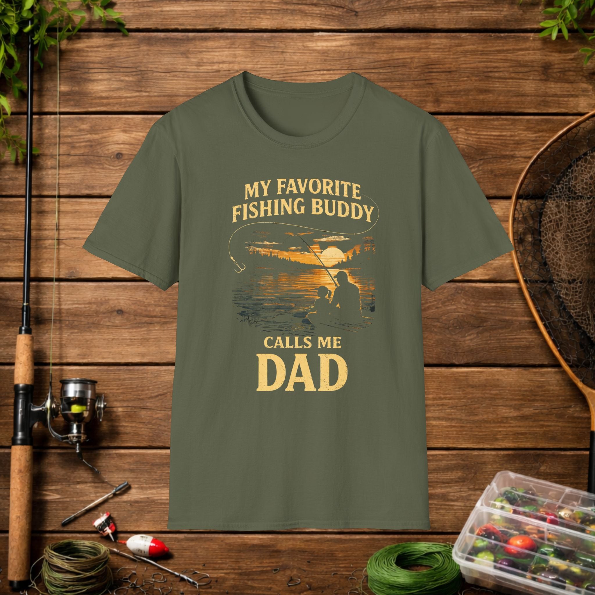 Fishing Buddy Dad T-Shirt – “My Favorite Fishing Buddy Calls Me Dad” Fathers Day Tee