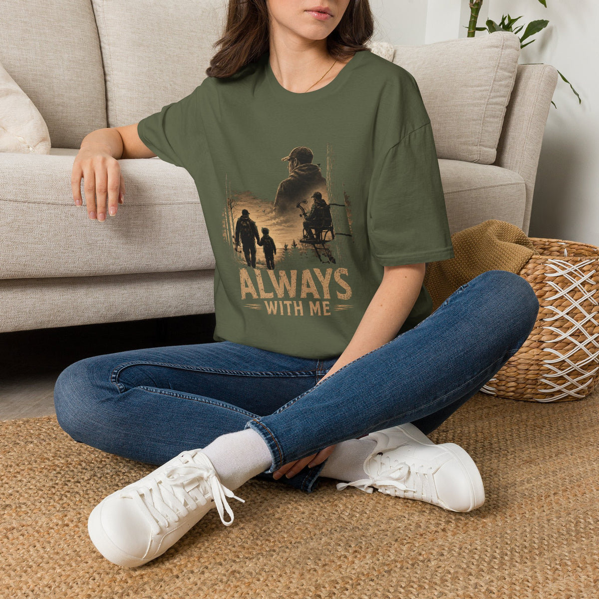 Always With Me Deer Hunting T-Shirt – Vintage Memorial Tee